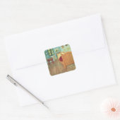 Vincent van Gogh - Vincent's Bedroom in Arles Vierkante Sticker (Envelop)