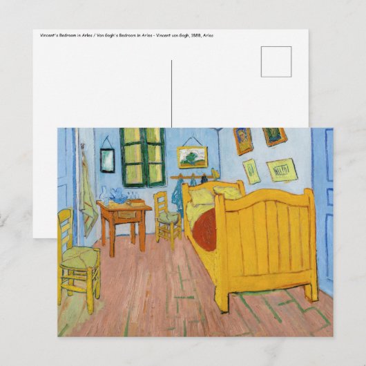 Vincent Van Gogh - Vincent's slaapkamer in Arles Briefkaart (Voorkant / Achterkant)