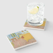 Vincent Van Gogh - Vincent's slaapkamer in Arles Stenen Onderzetter (Zijkant)