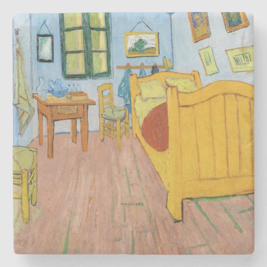 Vincent Van Gogh - Vincent's slaapkamer in Arles Stenen Onderzetter (Voorkant)
