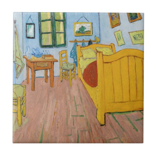 Vincent Van Gogh - Vincent's slaapkamer in Arles Tegeltje (Voorkant)
