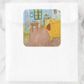 Vincent Van Gogh - Vincent's slaapkamer in Arles Vierkante Sticker (Tas)