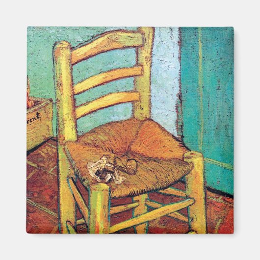 Vincent Van Gogh - Vincent's stoel met pijp Magneet (Voorkant)