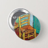 Vincent Van Gogh - Vincent's stoel met pijp Ronde Button 5,7 Cm (Voorkant /achterkant)