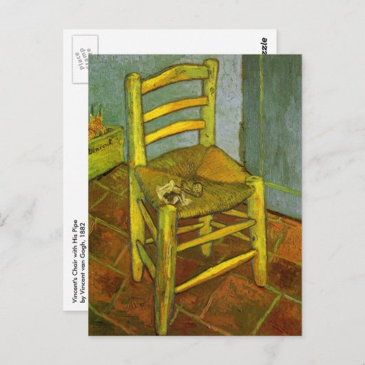 Vincent van Gogh - Vincent's stoel met zijn pijp Briefkaart (Voorkant / Achterkant)