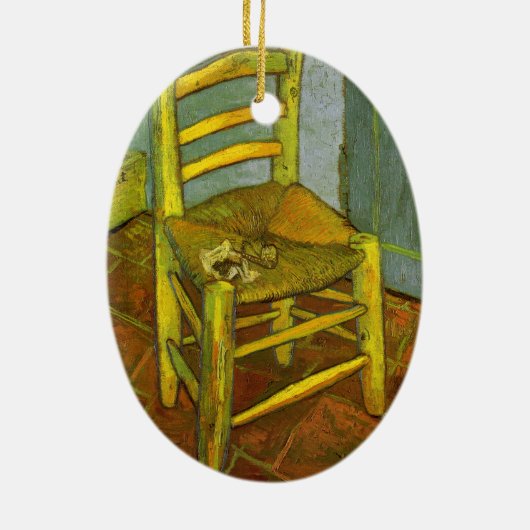 Vincent van Gogh - Vincent's stoel met zijn pijp Keramisch Ornament (Achterkant)