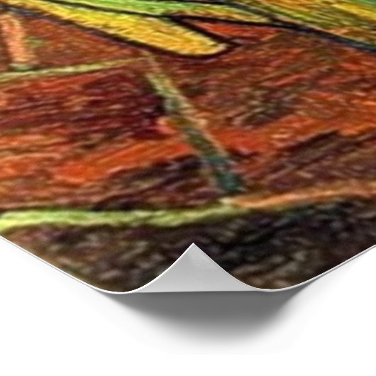 Vincent Van Gogh - Vincent's stoel met zijn pijp Poster (Hoek)