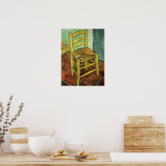 Vincent Van Gogh - Vincent's stoel met zijn pijp Poster (Keuken)