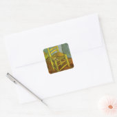Vincent van Gogh - Vincent's stoel met zijn pijp Vierkante Sticker (Envelop)
