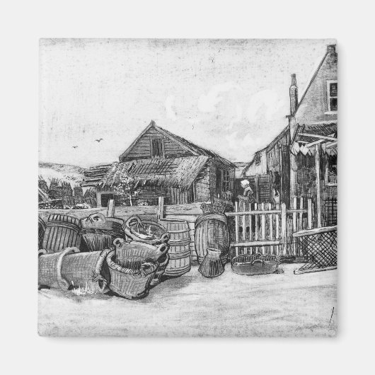 Vincent van Gogh | Visdroogschuur, Scheveningen Magneet (Voorkant)