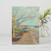 Vincent Van Gogh Vissen Boats Kaart (Staand voorkant)
