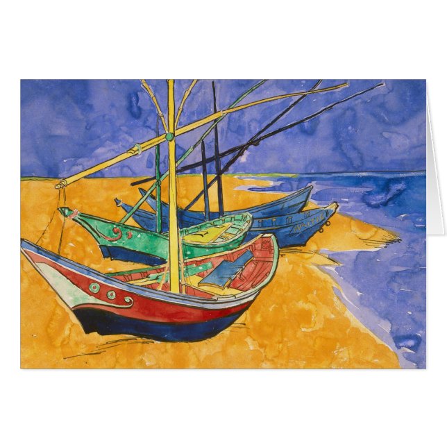 Vincent van Gogh | Vissende boten op de strand (Voorkant Horizontaal)
