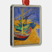 Vincent van Gogh | Vissende boten op de strand Metalen Ornament (Rechts)