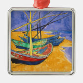 Vincent van Gogh | Vissende boten op de strand Metalen Ornament (Voorkant)