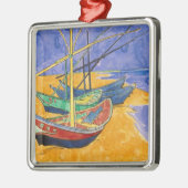 Vincent van Gogh | Vissende boten op de strand Metalen Ornament (Links)