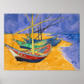 Vincent van Gogh | Vissende boten op de strand Poster (Voorkant)