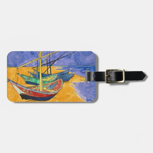 Vincent van Gogh - Vissersboten op het strand Bagagelabel (Voorkant horizontaal)