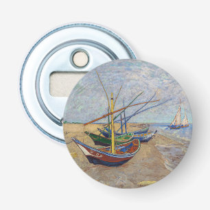 Vincent van Gogh - Vissersboten op het strand Button Flesopener
