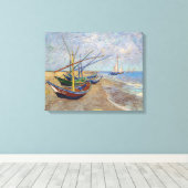 Vincent van Gogh - Vissersboten op het Strand Canvas Afdruk (Insitu (Houten vloer))