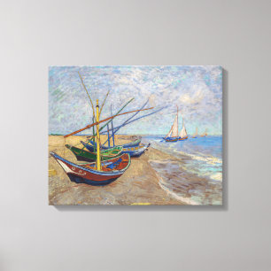 Vincent van Gogh - Vissersboten op het Strand Canvas Afdruk