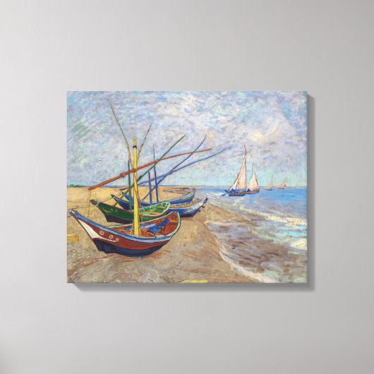 Vincent van Gogh - Vissersboten op het Strand Canvas Afdruk (Voorkant)