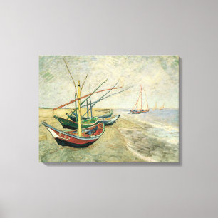 Vincent van Gogh - Vissersboten op het strand Canvas Afdruk