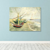 Vincent van Gogh - Vissersboten op het strand Canvas Afdruk (Insitu (Houten vloer))