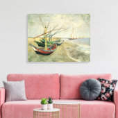 Vincent van Gogh - Vissersboten op het strand Canvas Afdruk (Insitu (Woonkamer))