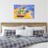 Vincent van Gogh - Vissersboten op het strand Canvas Afdruk (Insitu (Slaapkamer))