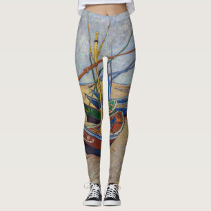 Vincent van Gogh - Vissersboten op het strand Leggings