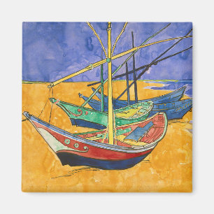 Vincent van Gogh - Vissersboten op het strand Magneet
