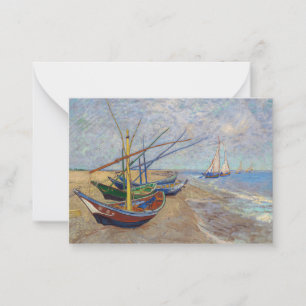 Vincent van Gogh - Vissersboten op het strand Notitiekaartje