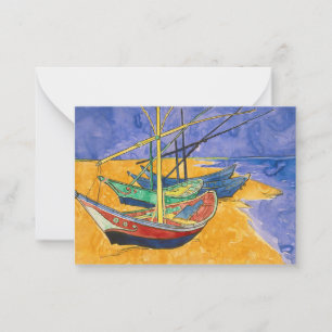 Vincent van Gogh - Vissersboten op het strand Notitiekaartje