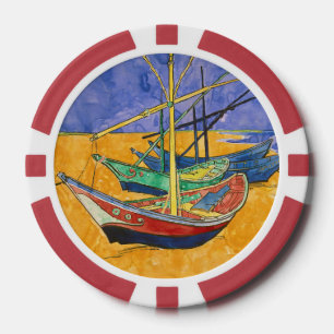 Vincent van Gogh - Vissersboten op het strand Poker Chips