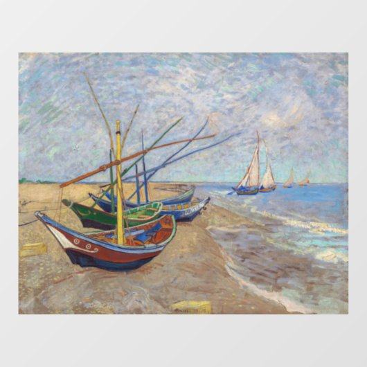 Vincent van Gogh - Vissersboten op het strand Raamsticker (Vel)