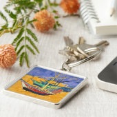 Vincent van Gogh - Vissersboten op het strand Sleutelhanger (Zijkant)