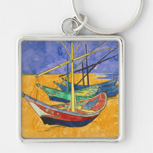 Vincent van Gogh - Vissersboten op het strand Sleutelhanger