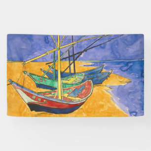 Vincent van Gogh - Vissersboten op het strand Spandoek