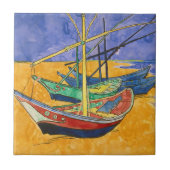 Vincent van Gogh - Vissersboten op het strand Tegeltje (Voorkant)