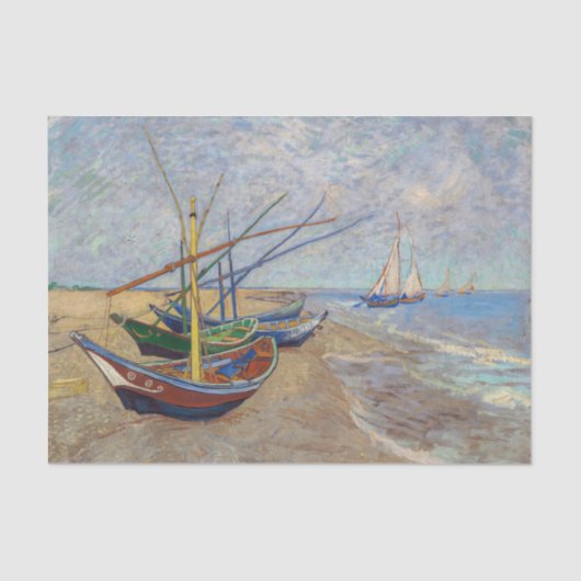 Vincent van Gogh - Vissersboten op het strand Tissuepapier (Voorkant)