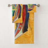 Vincent van Gogh - Vist Boats op het strand Bad Handdoek (Insitu)