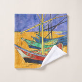 Vincent van Gogh - Vist Boats op het strand Bad Handdoek (Wasdoekje)