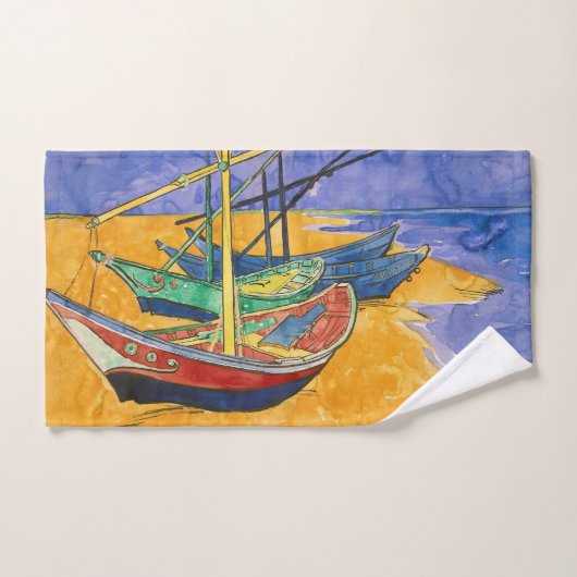 Vincent van Gogh - Vist Boats op het strand Bad Handdoek (Handdoek)