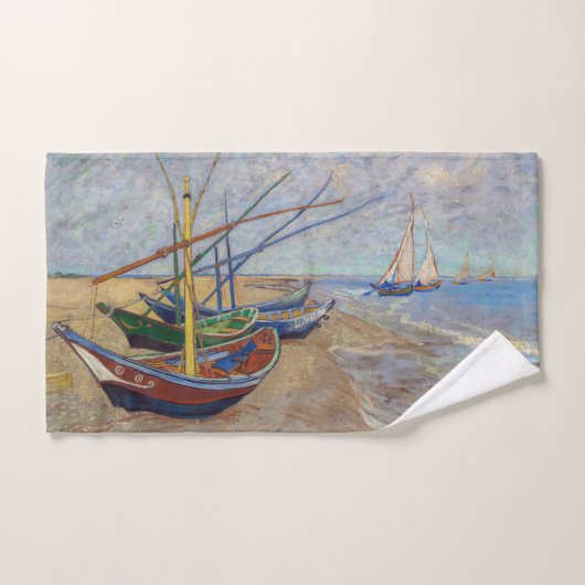 Vincent van Gogh - Vist Boats op het strand Bad Handdoek (Handdoek)