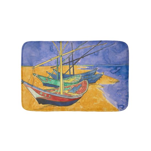 Vincent van Gogh - Vist Boats op het strand Badmat (Voorkant)