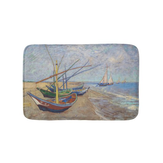 Vincent van Gogh - Vist Boats op het strand Badmat (Voorkant)