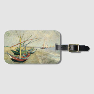 Vincent van Gogh - Vist Boats op het strand Bagagelabel