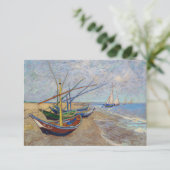 Vincent van Gogh - Vist Boats op het strand Bedankkaart (Staand voorkant)