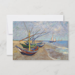 Vincent van Gogh - Vist Boats op het strand Bedankkaart