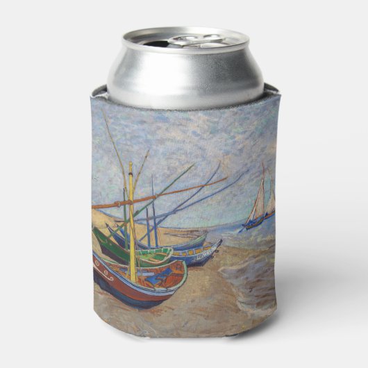 Vincent van Gogh - Vist Boats op het strand Blikjeskoeler (Blikje Voorkant)